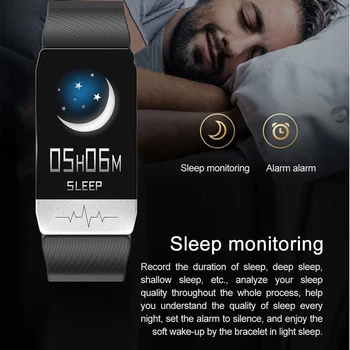 Bakeey T1 Akıllı Bileklik EKG Sağlık Kan Basıncı Kan Oksijen Takip Smartwatch Erkek Kadın Spor Akıllı Bant için ıOS Android