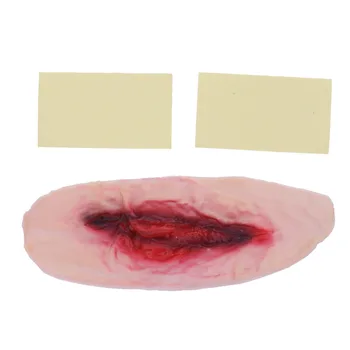 Cadılar bayramı Zombi Skar Dövmeler Sahte İzleri Cut-boğaz Kanlı Makyaj Cadılar Bayramı Dekorasyon Korku Yara Korkunç Kan Yaralanma Sticker