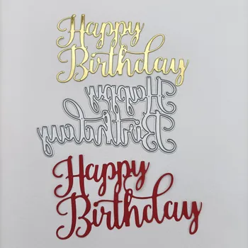 Crazyclown Mutlu Doğum Günü Metal Kesme Ölür için DIY Scrapbooking Albümü Kağıt Kartları Dekoratif El Sanatları Kabartma Die Keser