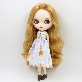 ICY DBS Blyth doll licca Çizgili elbise dantel elbise anime takım elbise oyuncak bebek giysileri kız hediye