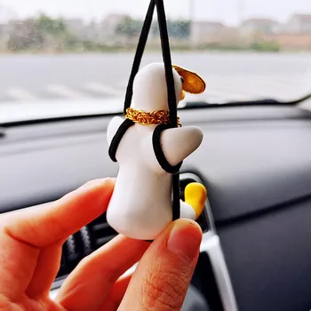 Kolye Salıncak Ördek Araba Aksesuarları Iç Sevimli Güneş Gözlüğü Ördek Araba dikiz aynası Dekorasyon Kolye Moda doğum günü hediyesi