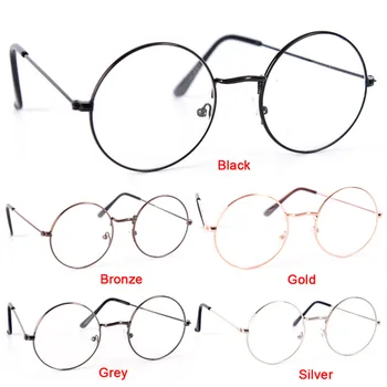 Moda Yuvarlak Gözlük Gözlük Çerçeveleri Gözlük İle Kadın Erkek İçin Temizle Cam Miyopi Optik Şeffaf Gözlük