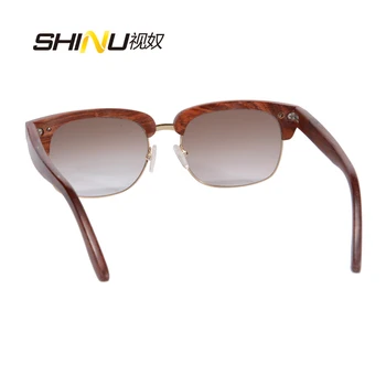 SHINU ahşap güneş gözlüğü Erkekler ıçin vintage kare güneş gözlüğü Abanoz Kırmızı Sandal ahşap reçine lensler güneş erkek gözlük uv400 koruyucu