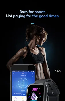 Y68 Pro akıllı bluetooth saat spor ızci Spor nabız monitörü Kan Su Geçirmez Kadın Renk Bilezik D20 Android IOS için